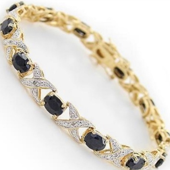 Jewelry - Black Sapphire & Diamond Tennis Bracelet
